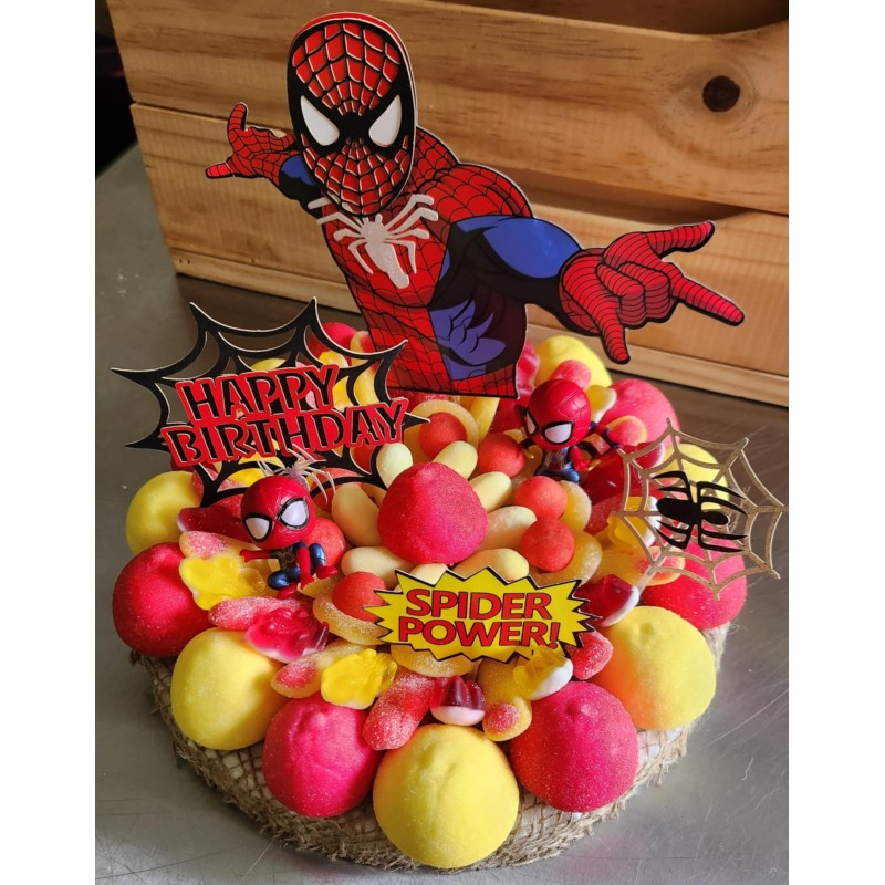 gateau bonbons spiderman anniversaire fete enfants bébé adultes barbecue gender haribo