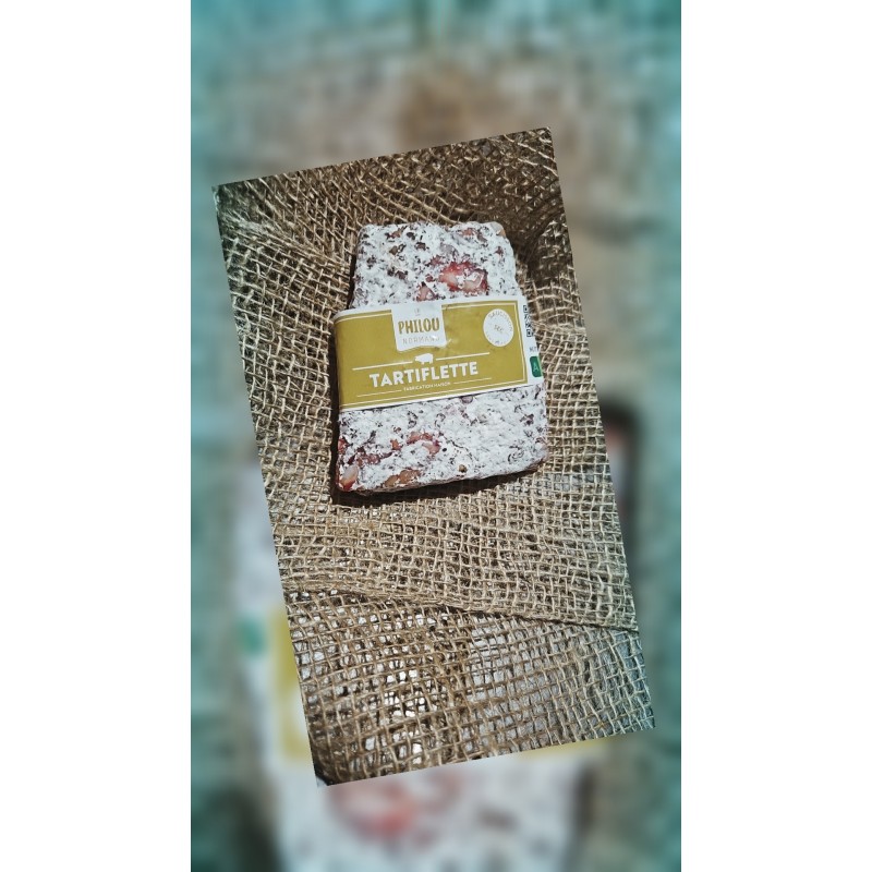 le tartiflette pommes calvados saucisson apero adultes enfants succulent gouteux luxe cochonou justin bridou philou normand