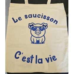 Sac toile bleu pailleté