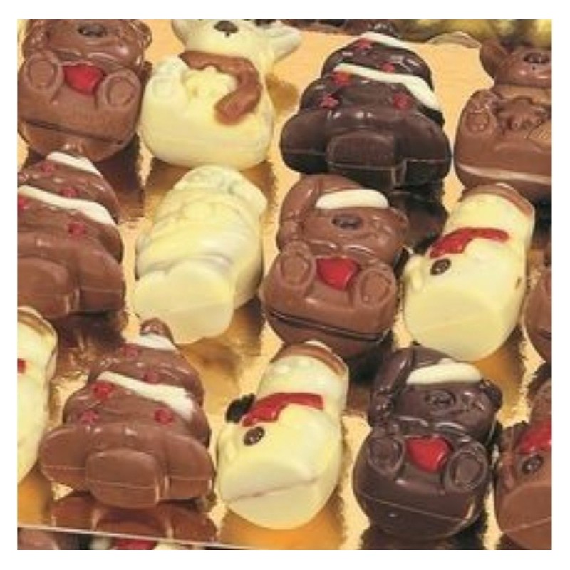 Figurines de noël 3D au chocolat et aux noisettes par sachet de noel 12 piéces (pré-commandes)