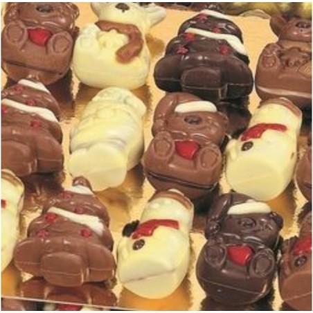 Figurines de noël 3D au chocolat et aux noisettes par sachet de noel 12 piéces (pré-commandes)